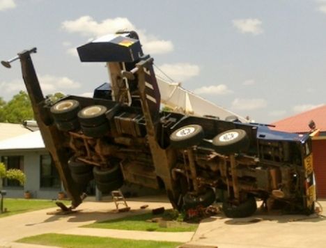 Home Depot Forklift Accident on Crane Overturned  Yesterday In A Suburb Of Darwin  In The Northern