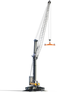 Liebherr LHM 800 mobile harbour crane. Capacity is 308 tonnes and bulk handling capacity is 2,300 tonnes per hour
